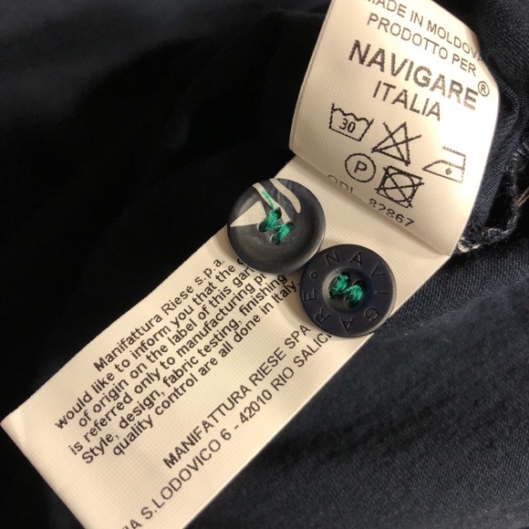 NAVIGARE Mens Polo Shirt Short Sleeve Dark Blue L - Picture 10 of 10